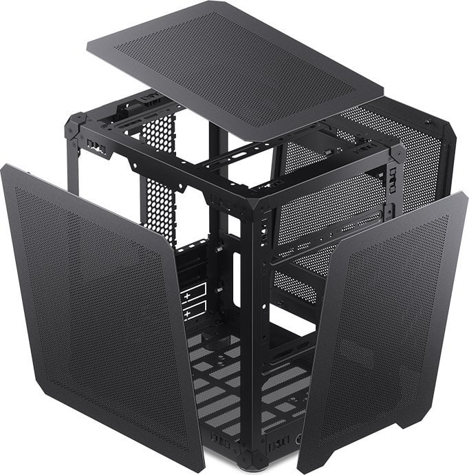 Куќиште за компјутер Jonsbo C6, Micro ATX, со рачка за носење, црно