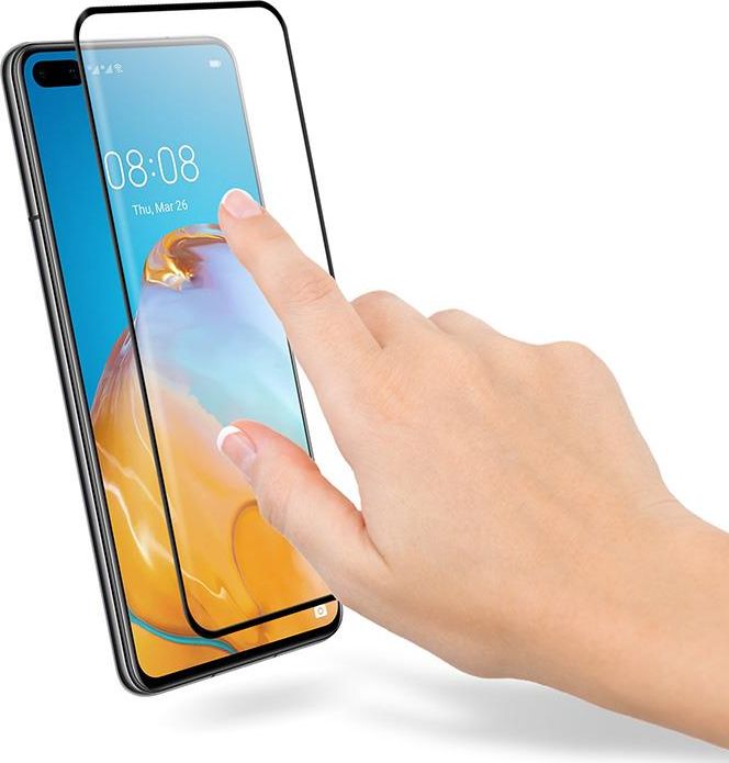 Mbrojtës ekrani Crong 3D Armour Glass për Huawei P40, xham i fortë 9H, kornizë instalimi, transparent
