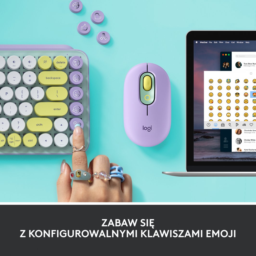 Tastierë Logitech POP Keys Fresh Vibes (920-010736), e bardhë/e gjelbër