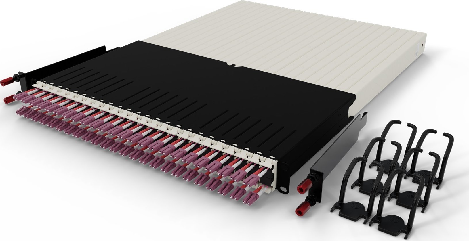 30ru Core Rack Organizues kabllosh PATCHBOX .one 30RU, fiber optike OM4, lidhes LC LC ...