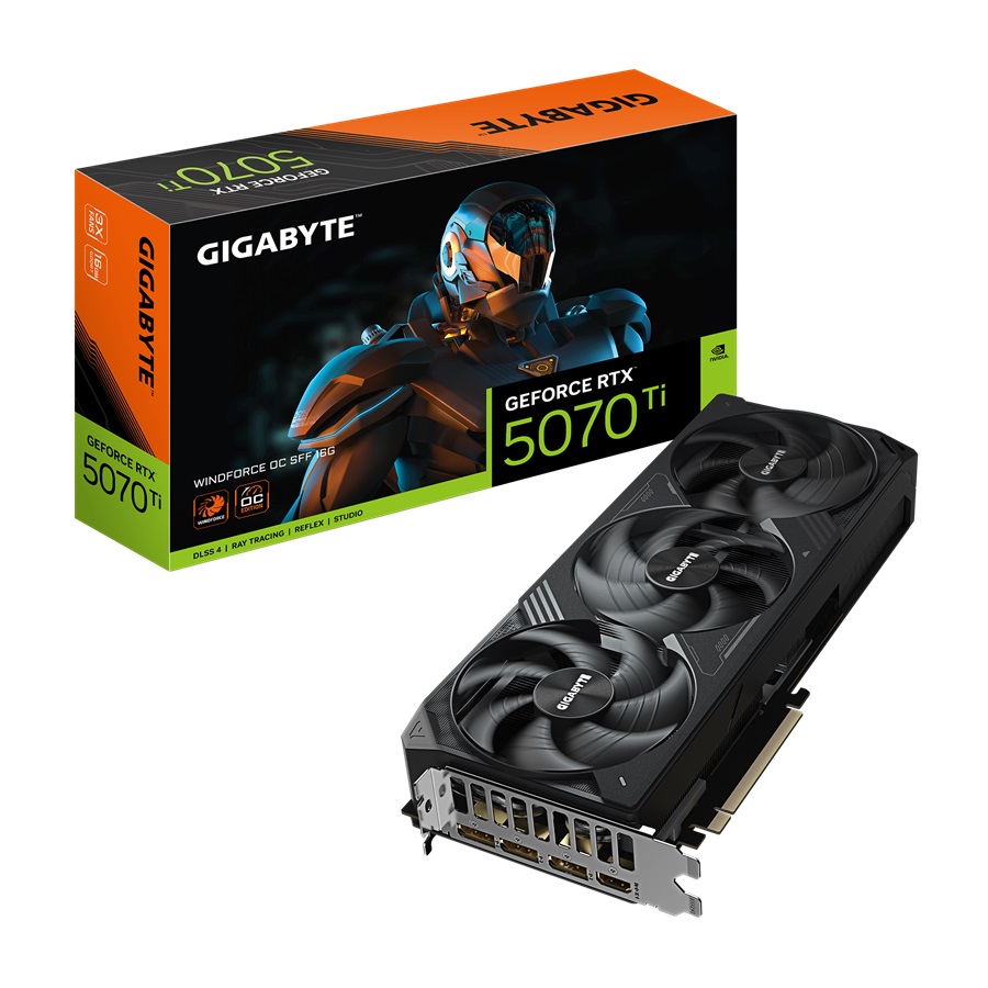 [OUTLET] Kartelë grafike GIGABYTE GeForce RTX 5070 Ti WINDFORCE OC SFF, 16GB GDDR7, e zezë