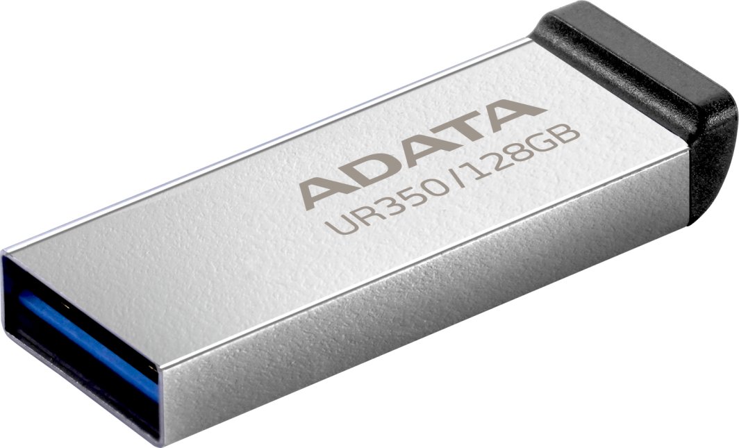 USB Memorie ADATA UR350, 128GB, USB 3.2 Gen 1, e zezë/argjend