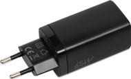 Karikues me mur iBOX C-65 GaN, 65W PD, 2x USB-C 1x USB-A, i zi