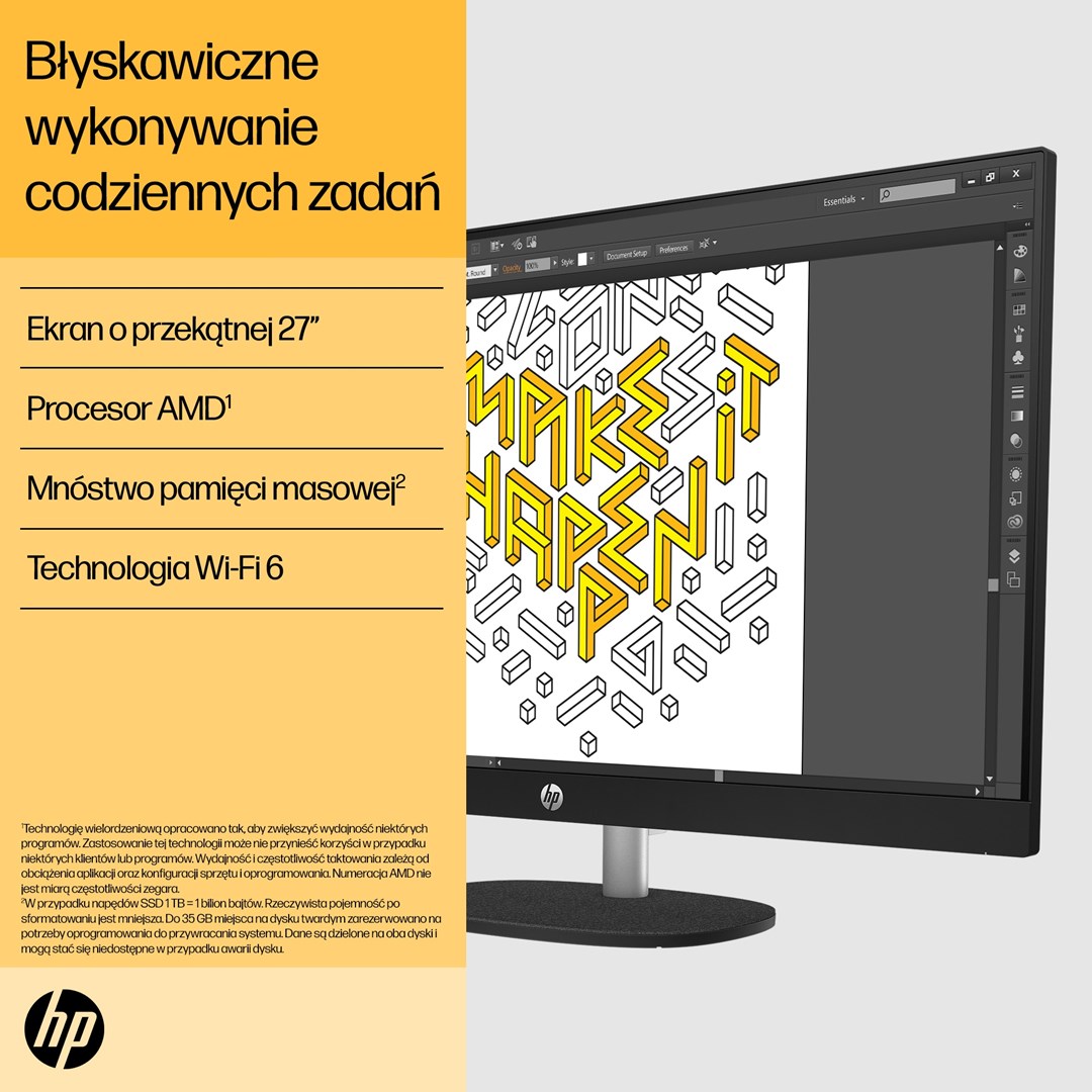 Kompjuter All in One HP 27-cr0222nw, 27" Full HD, Ryzen 7, i bardhë