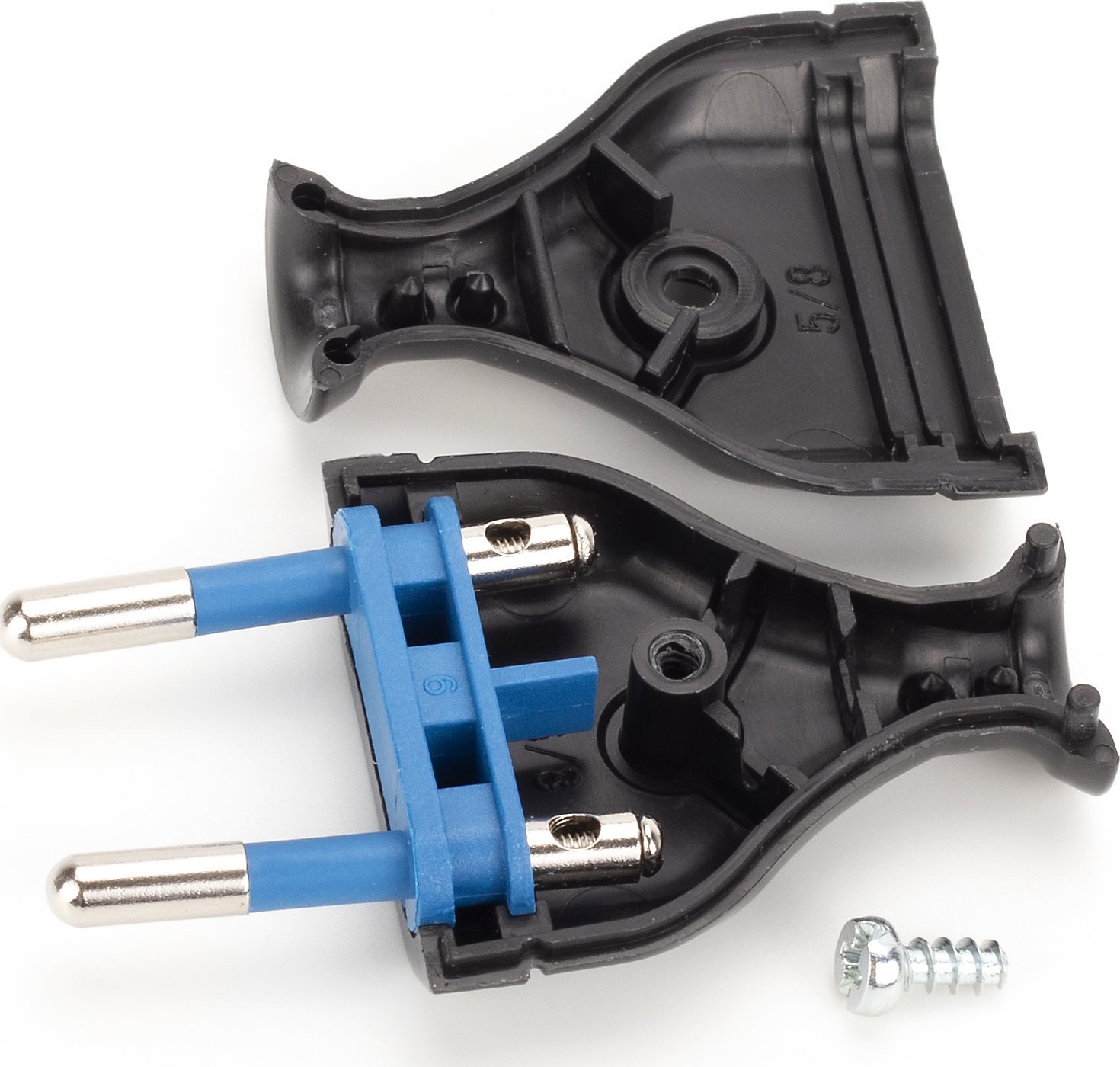 Prizë e drejtë e sheshtë WT-1, 2P, 2.5A 250V, IP20, e zezë
