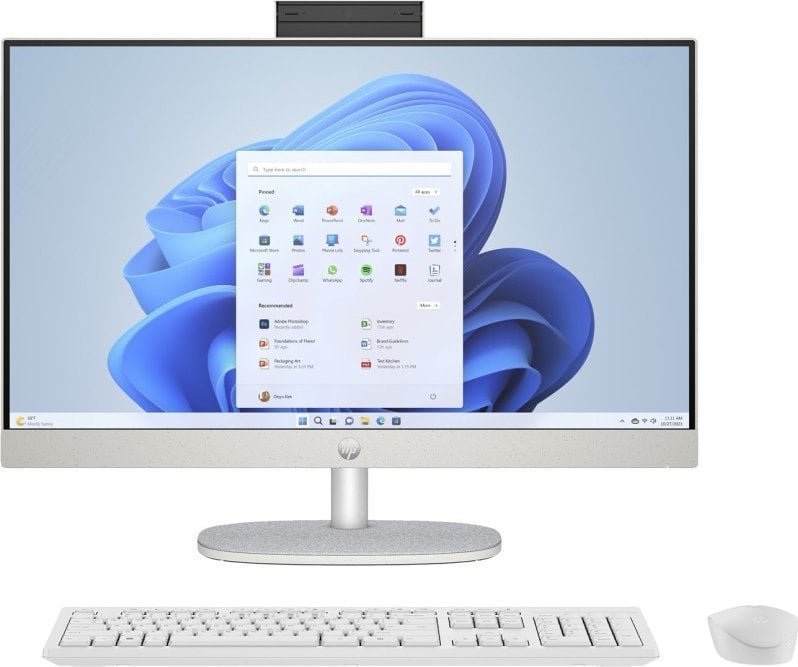 Kompjuter AIO HP 24-cr0015nw, 23.8" FHD, Intel Core i3-N300, 8GB RAM, SSD 256GB, i bardhë