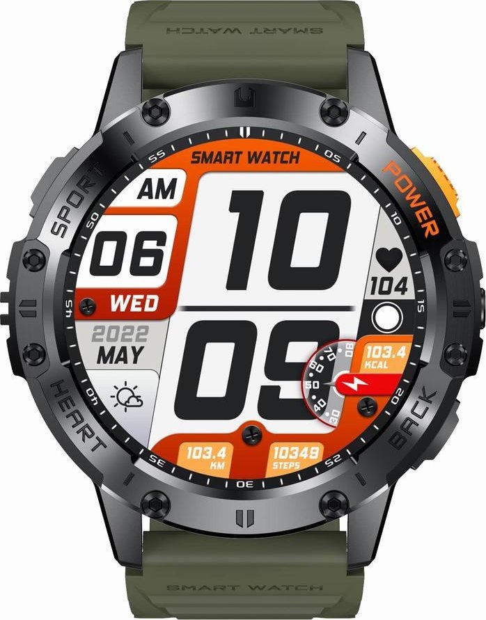 Ora inteligjente Gravity GT22-5, ekran 1.43" AMOLED, Bluetooth, e zezë