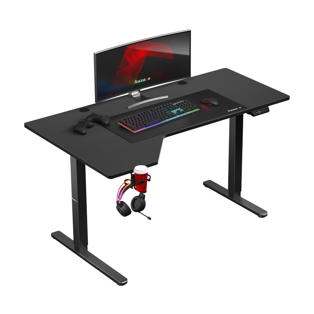 Tavolinë elektrike Huzaro Hero 9.1, 145 x 60 cm, lartësi 72-120 cm, e zezë
