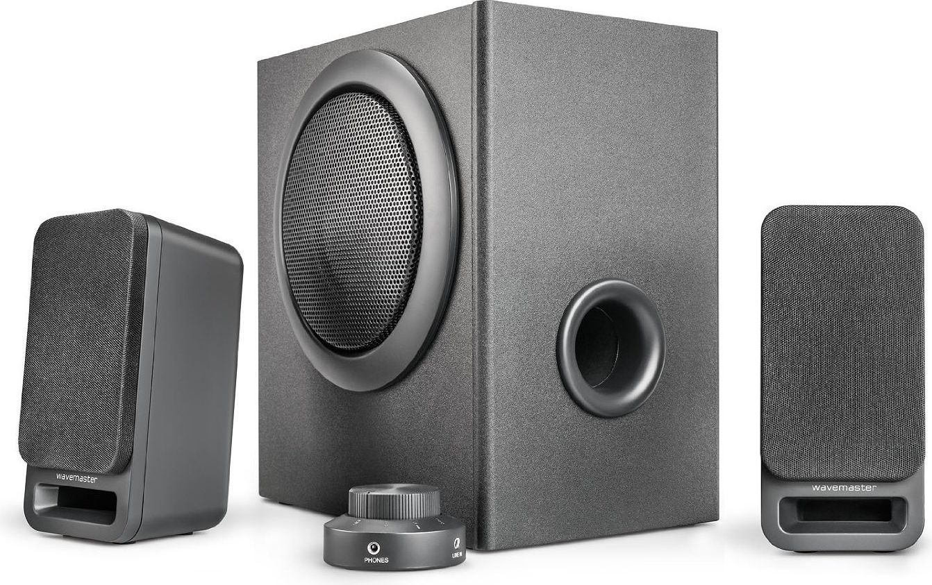 Bokse kompjuteri Wavemaster MX3 Plus, 2.1, me subwoofer druri, të zeza
