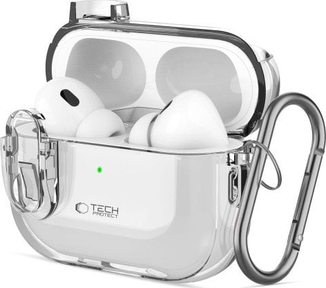 Mbulesë Tech-Protect Slim Hook për AirPods Pro AirPods Pro 2, polikarbonat, transparente