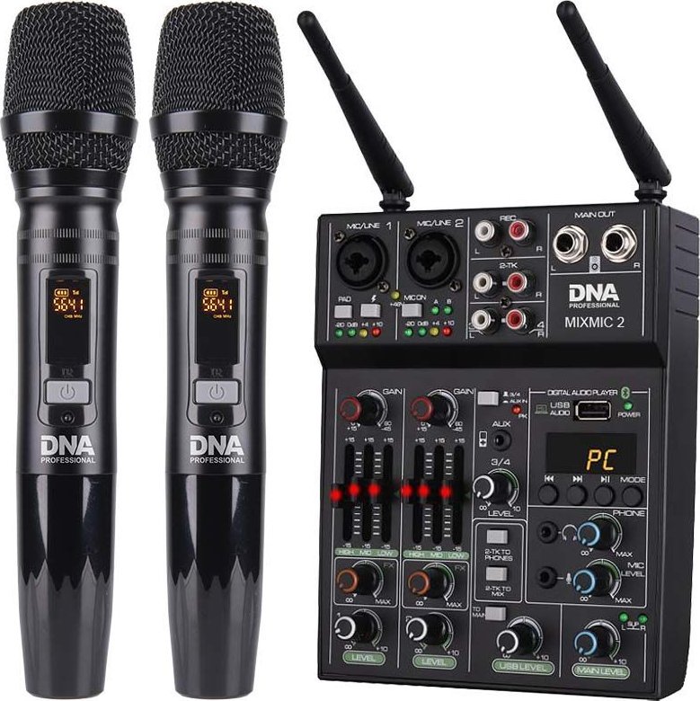 Set mikseri me mikrofonë wireless DNA MIXMIC 2, 5 kanale, Bluetooth USB, i zi