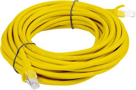 Kabllo patchcord Lanberg RJ45- RJ45, Cat. 5e, 10m, e verdhë