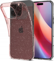 Mbështjellës telefoni Spigen Liquid Crystal Glitter për iPhone 16 Pro, transparent me shkëlqim, Rose Quartz