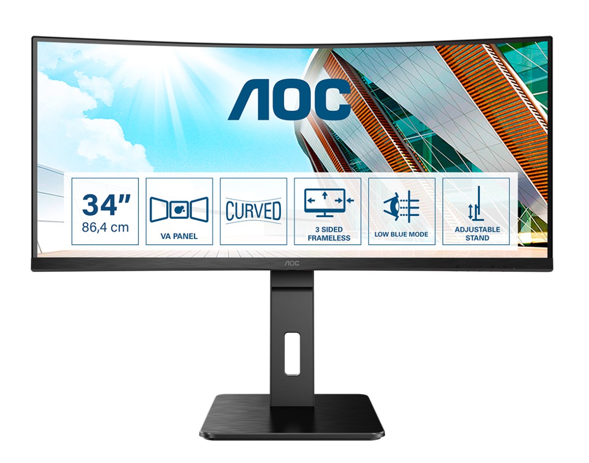 Monitor AOC CU34P2A, 34", 3440x1440, 100Hz, i zi