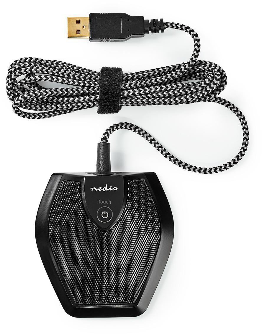 Конференциски микрофон Nedis, со кабел, USB, со копче за исклучување на звук