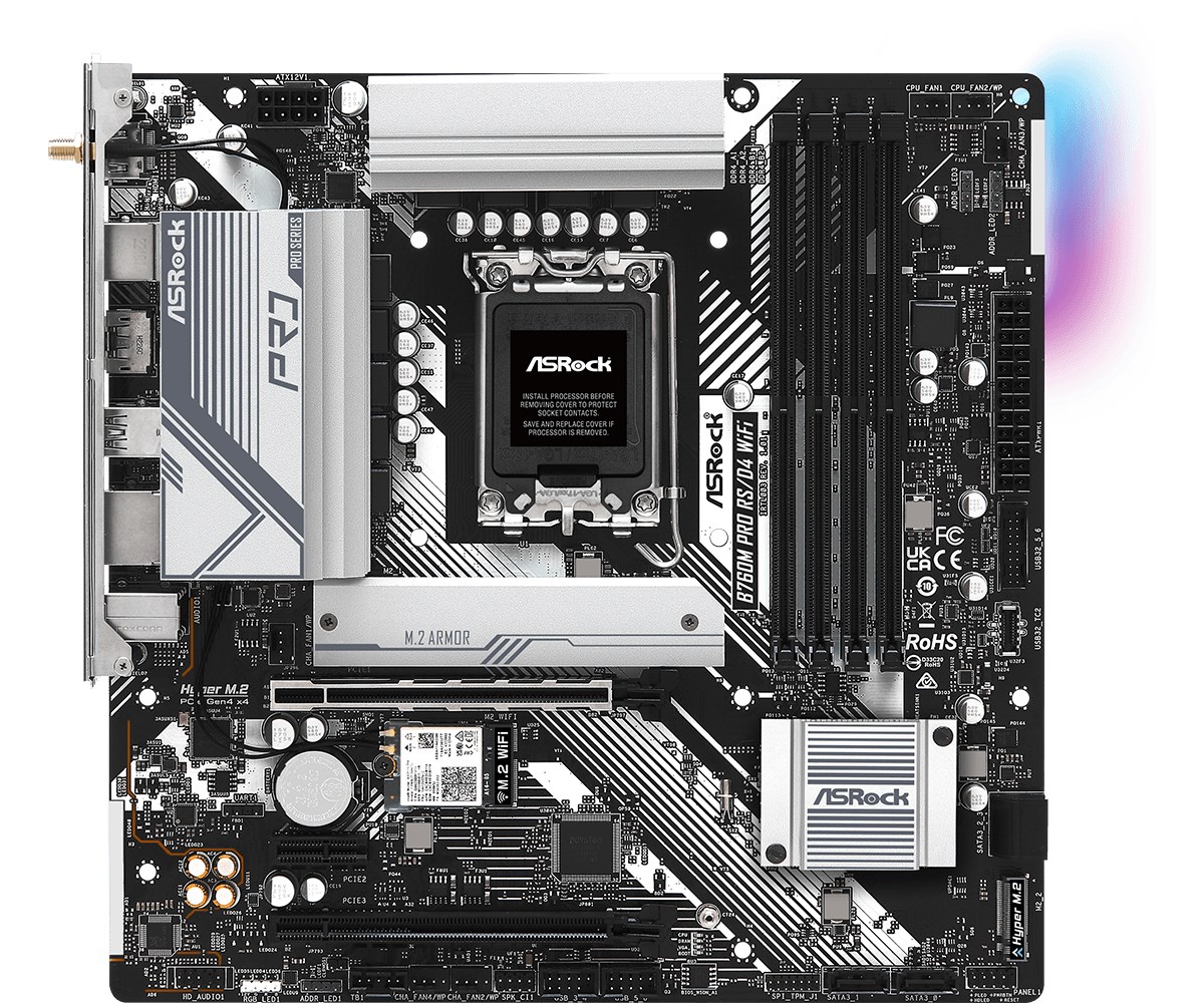 Pllakë amë Asrock B760M Pro RS/D4 WiFi Intel B760 LGA 1700 micro ATX