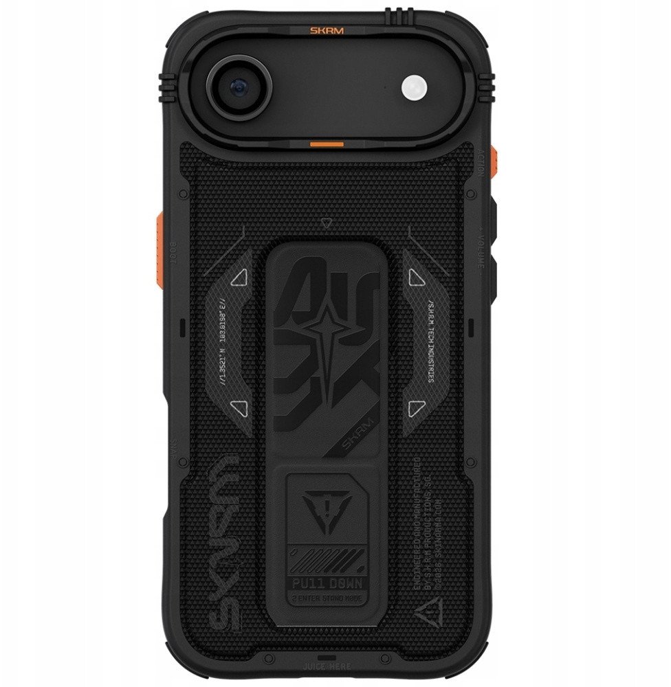 Mbrojtëse telefoni Skinarma Phantom për iPhone Air, karikim magnetik, grip stand, e zezë