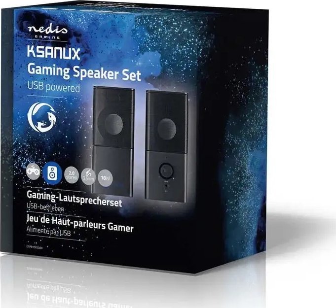 Altoparlantë Nedis Multimedia, 18W, USB, 3.5mm, të zinj