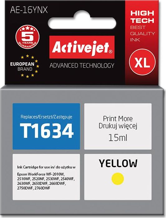 Ngjyrë për printer Activejet AE-16YNX, e verdhë, 15ml