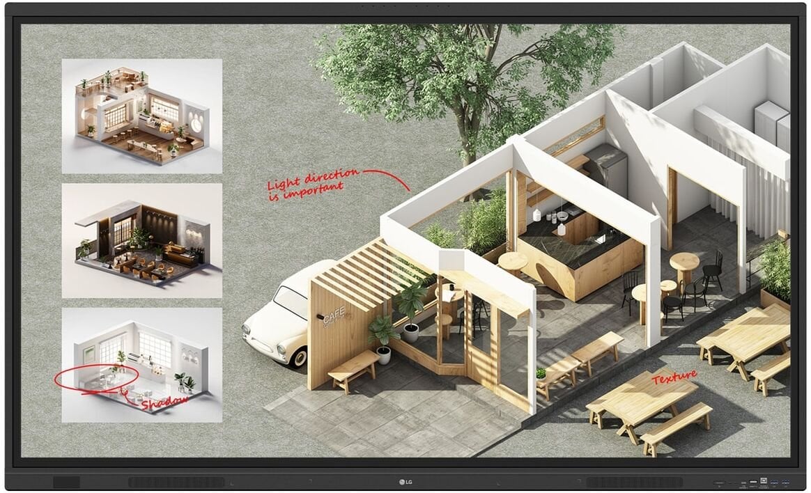 Tabelë interaktive LG CreateBoard Standard 65", 4K UHD, touchscreen, e zezë