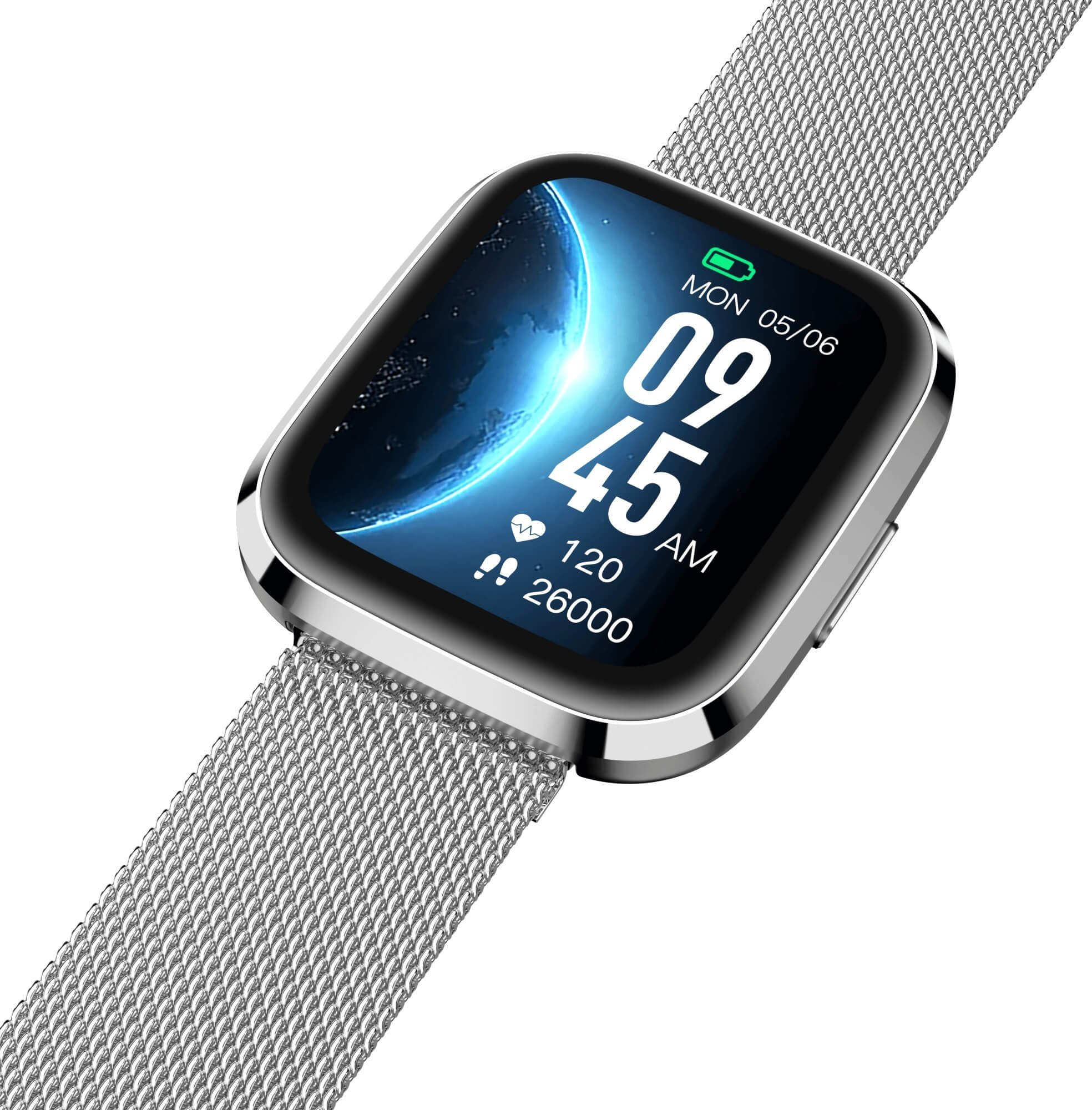 Smartwatch Garett GRC Style, ekran 1.72", çelik, argjendtë