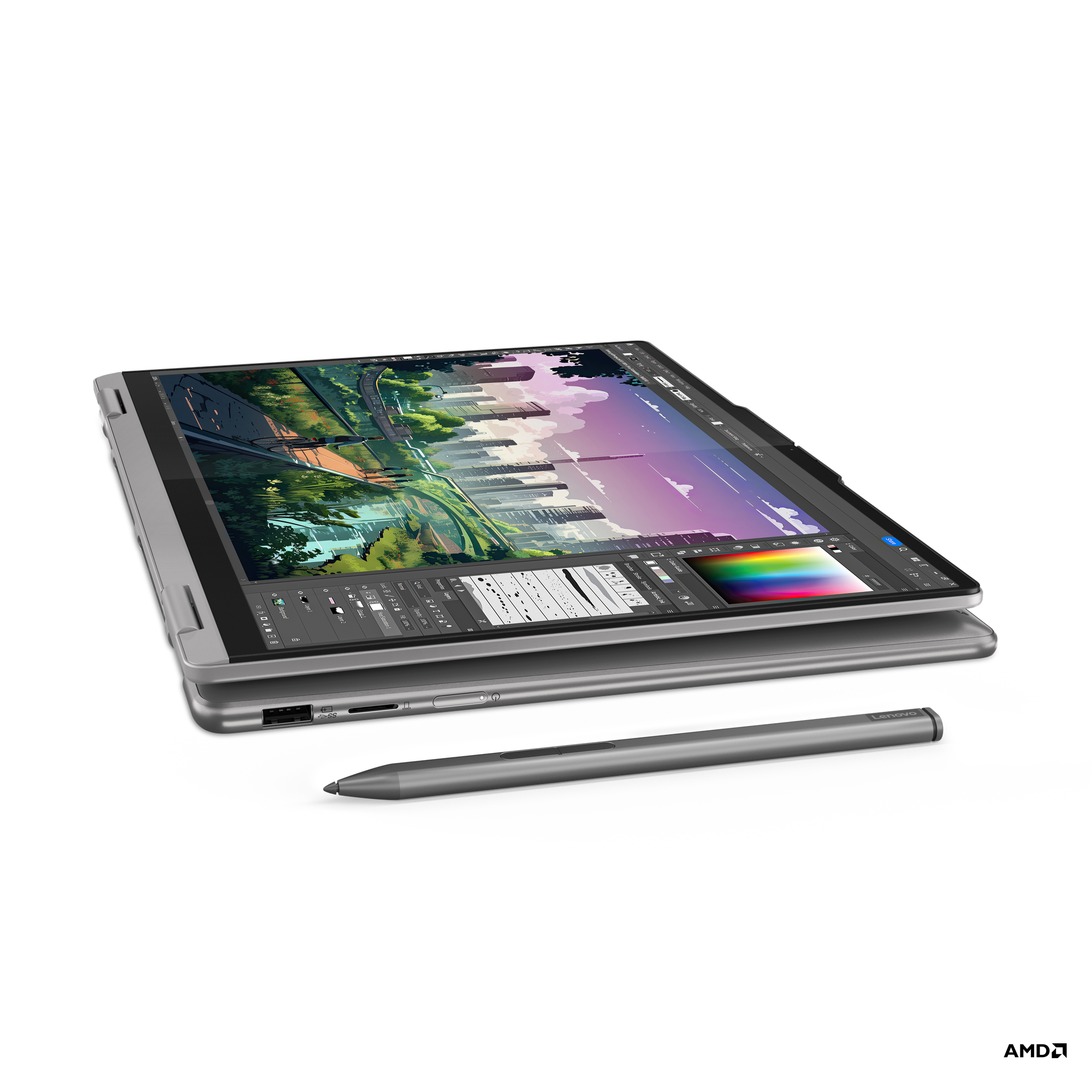 Laptop Lenovo NB Yoga 7, 14", AMD Ryzen 5 8640HS, 16GB RAM, 1TB SSD, Integrated AMD Radeon 760M, i hirtë