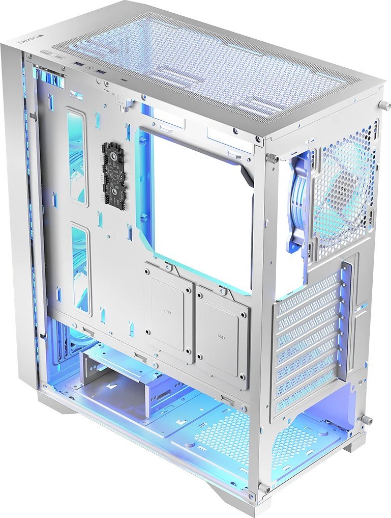 Kuti kompjuteri Logic Concept Dart Pro ARGB, MIDI Tower, me 4 ventilatorë ARGB, e bardhë