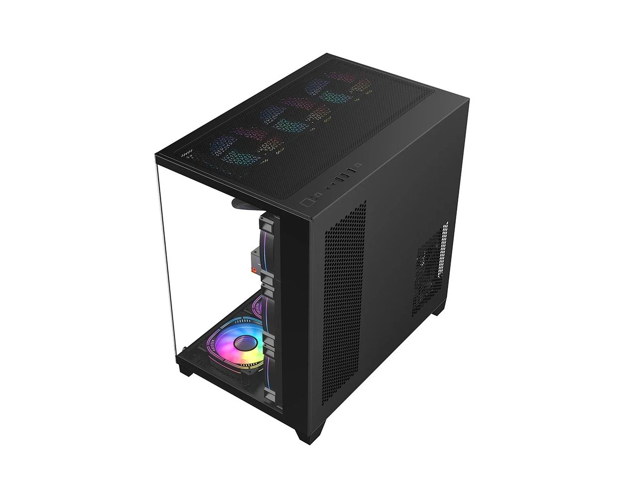 Kasa kompjuteri 1stPlayer MEGAVIEW MV8, ATX Middle Tower, xham i temperuar, e zezë