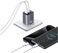 Karikues muri Usams CC290 T66, 45W GaN, 1x USB A 1x USB C, argjendtë