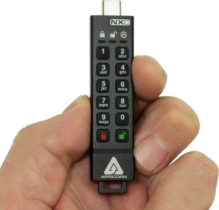 USB flash Apricorn Aegis Secure Key 3NXC, 64GB, USB 3.2, i zi