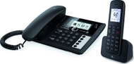 Telefoni fiks Telekom Sinus PA 207 plus 1, me kabllo dhe pa tel, i zi