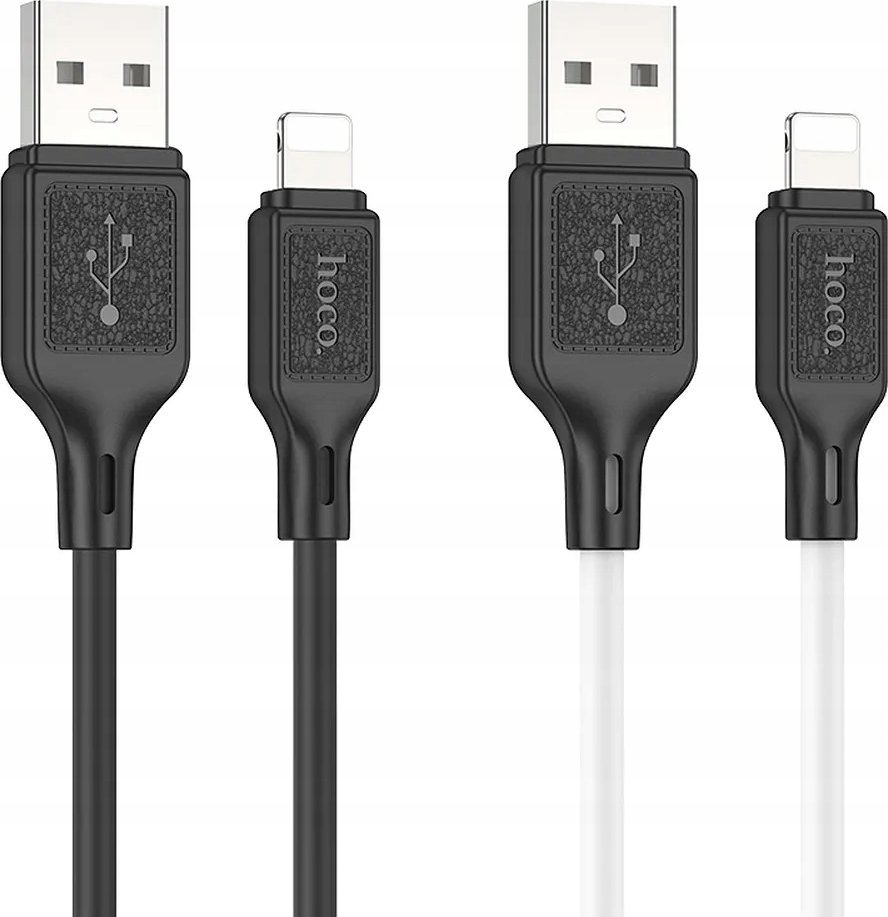 Kabllo karikimi Hoco X90, USB A në Lightning, 1 m, 2.4A, e bardhë