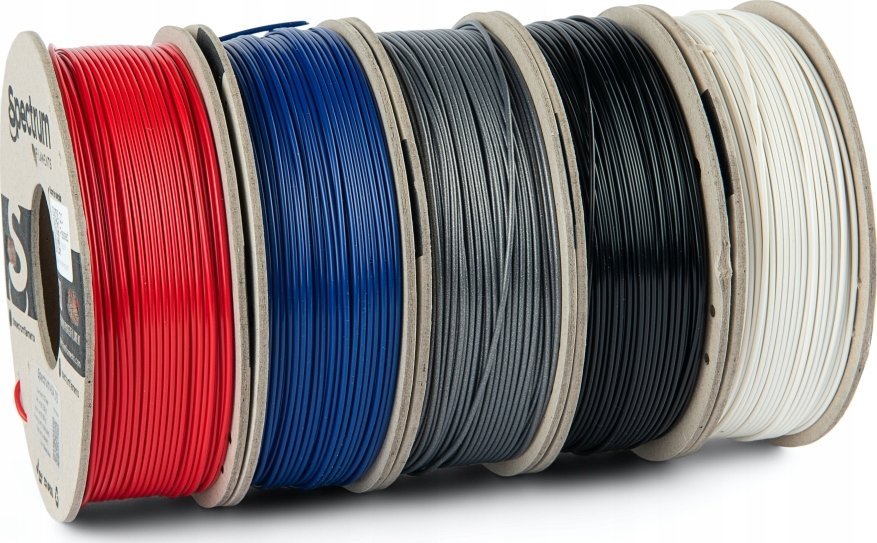 Set filament 3D Spectrum ASA 275, 1.75mm, 5x250g, miks ngjyrash Polar White Deep Black Silver Star Navy Blue Bloody Red