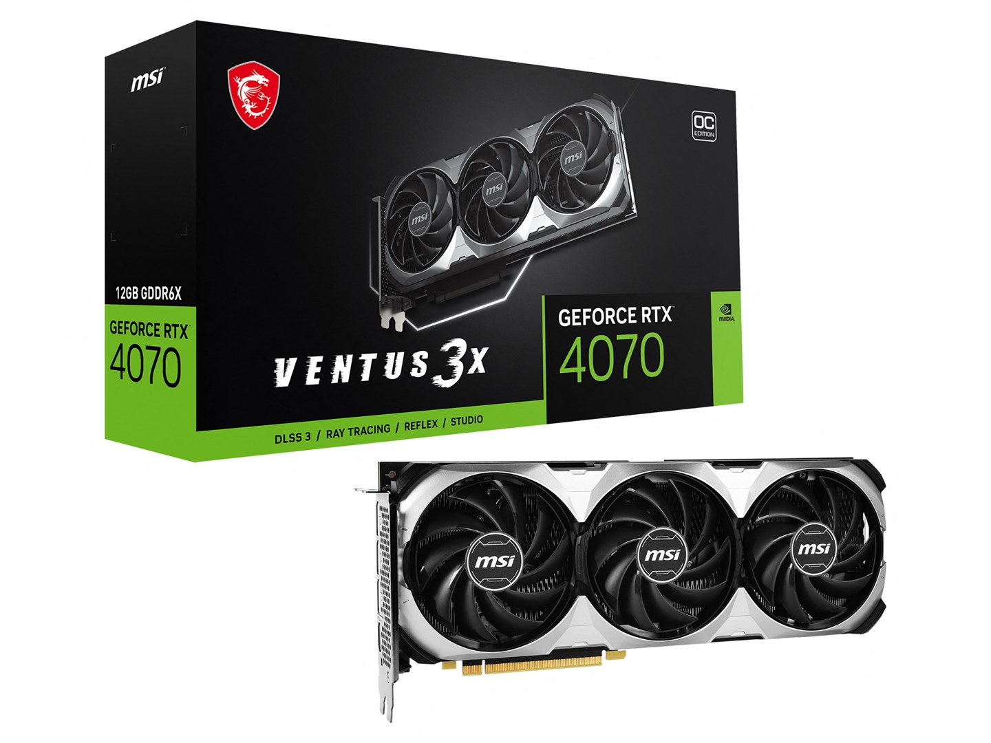 Kartelë grafike MSI GeForce RTX 4070 VENTUS 3X 12G OC GDDR6X DLSS 3