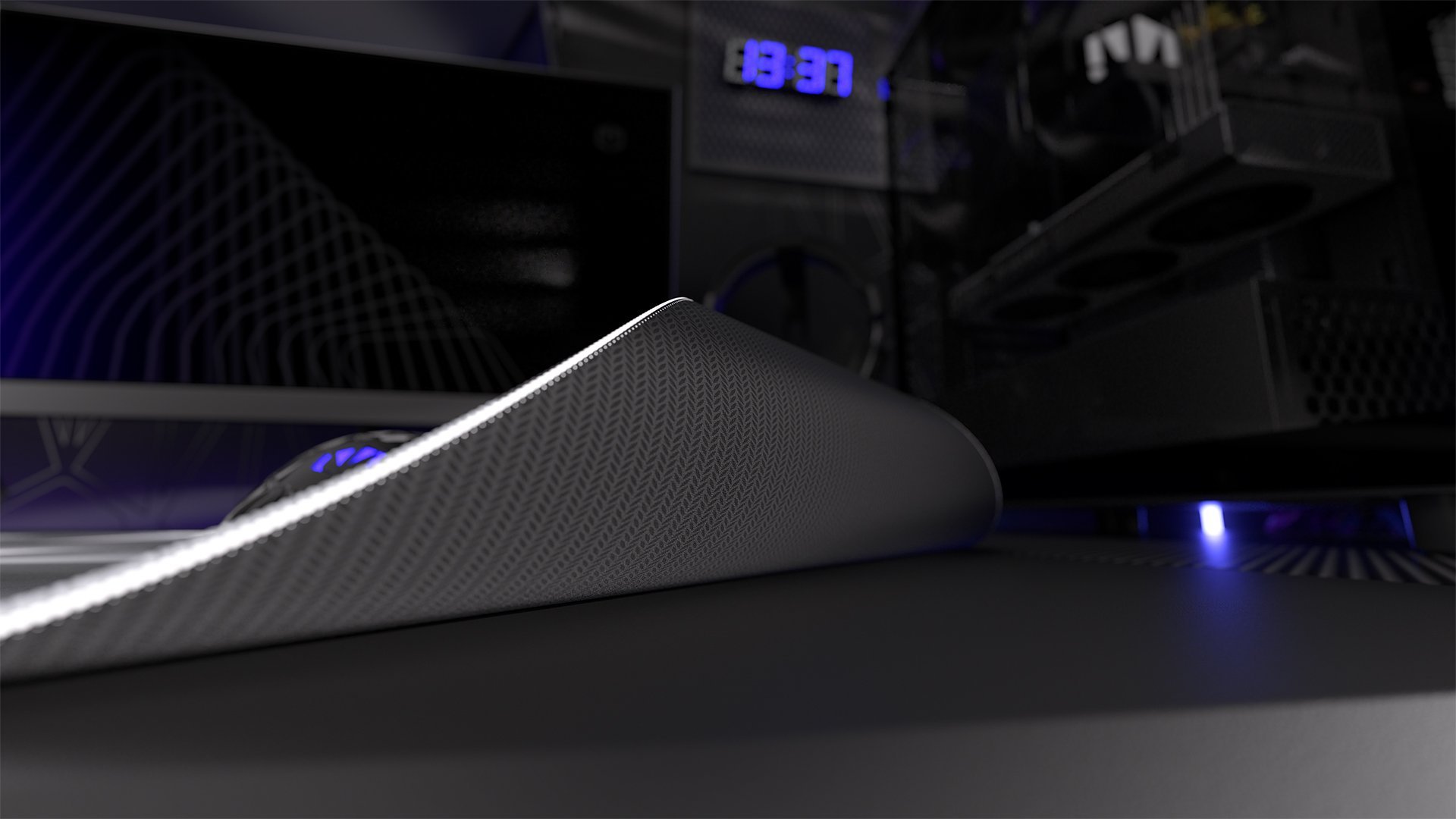 Mouse pad gaming ENDORFY Crystal Black XL, 900x400mm, sipërfaqe rrëshqitëse, i zi gri bardhë