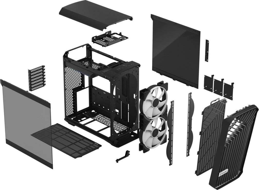 Куќиште за компјутер Fractal Design Torrent Compact RGB, Црна TG Light Tint, Midi Tower