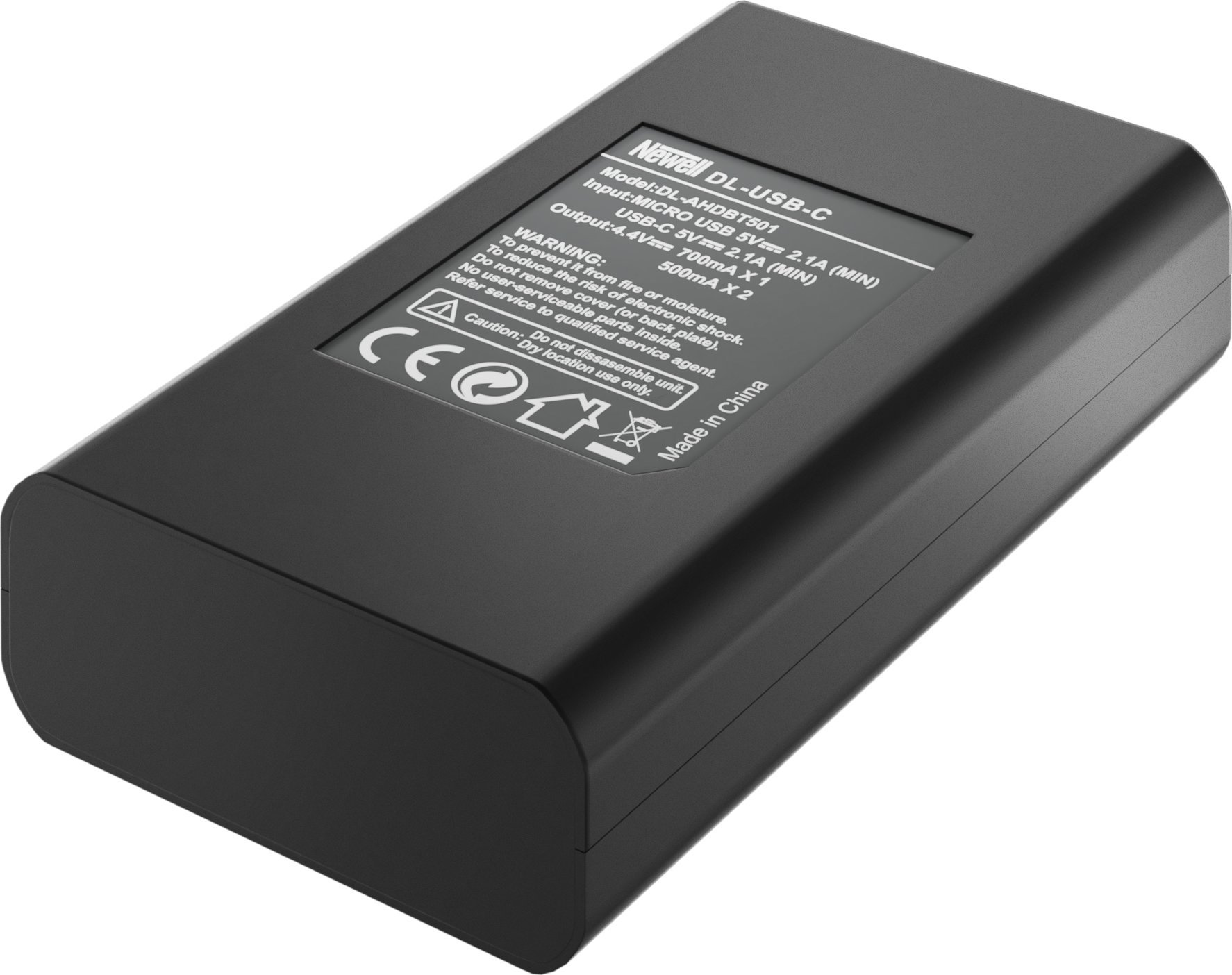 Karikues me dy bateri Newell DL-USB-C, për GoPro Hero 8, 1220mAh, i zi