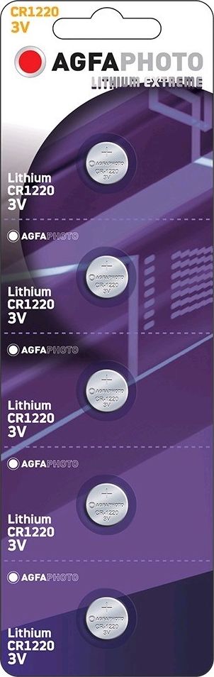 Bateri litium Agfa CR1220, 3V, 5 copë