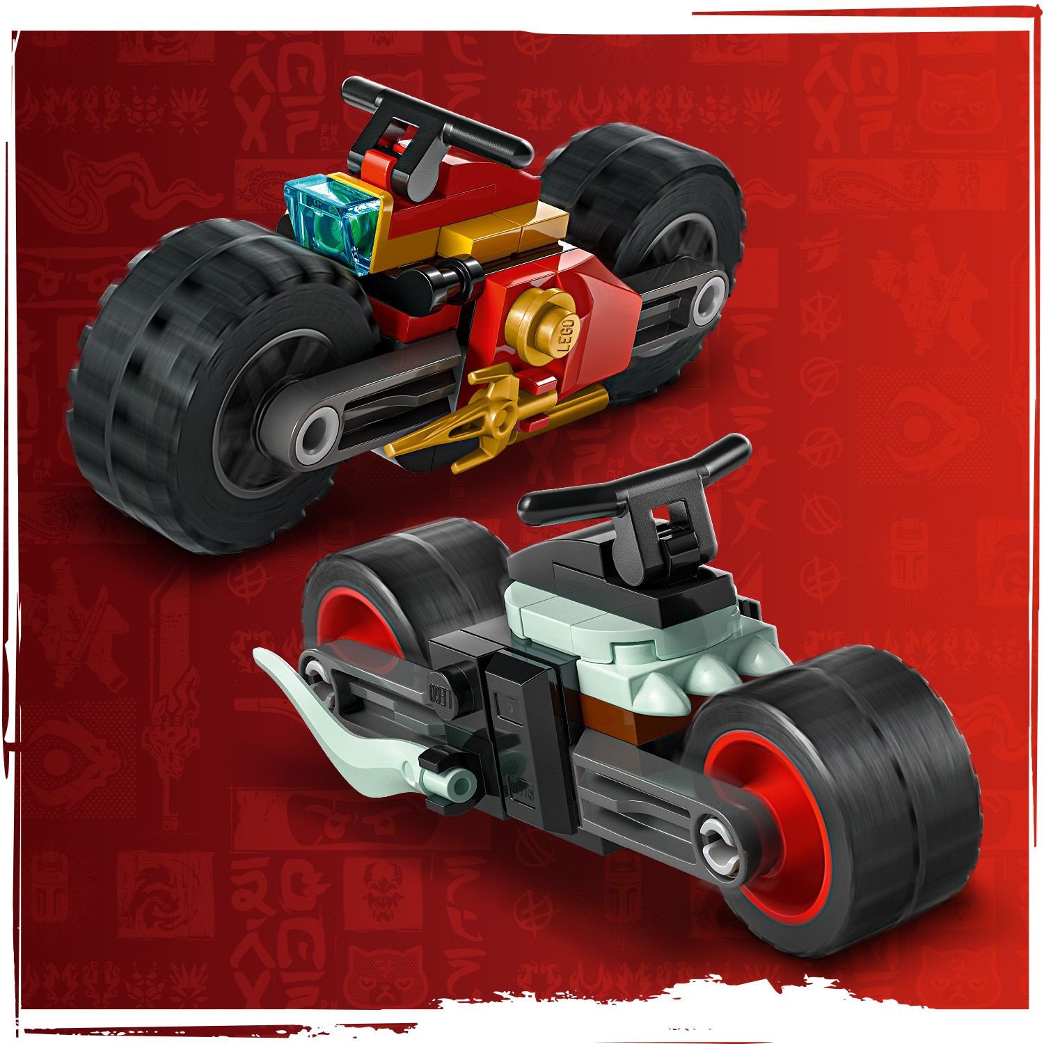 Set LEGO NINJAGO Kai’s Motorcycle Speed Race, 2 motoçikleta, për fëmijë