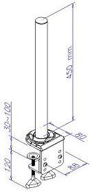 Mbajtëse tavoline Lindy Desk Mounting Bracket 40692, 450mm, tub 570mm, argjendtë
