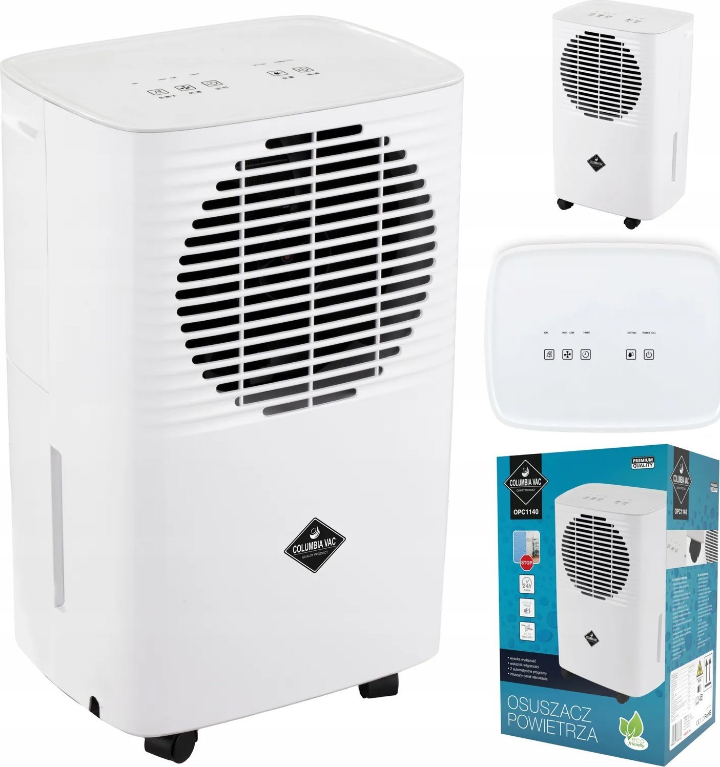 Avullues lagështie Columbiavac OPC1140, 2L, 205W, i bardhë