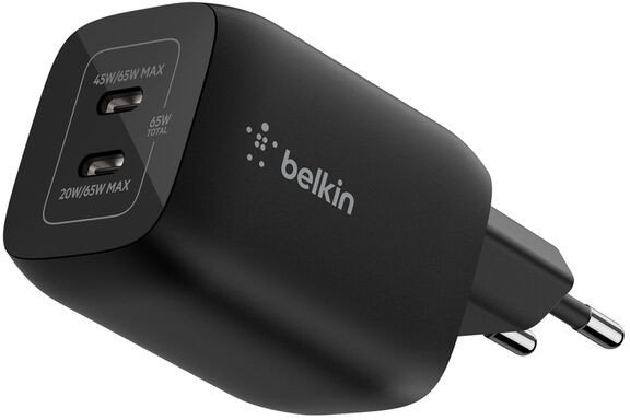 Karikues muri Belkin ENA007KQBK, 2x USB C, karikim i shpejtë, i zi