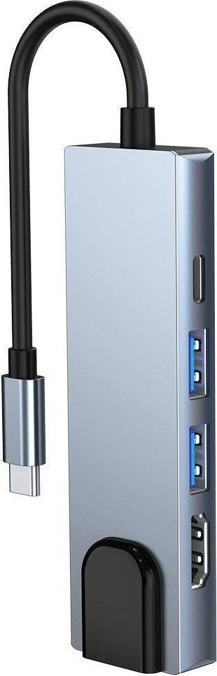Stacion docking Tech-Protect V3 5-in-1, USB-C, HDMI, gri
