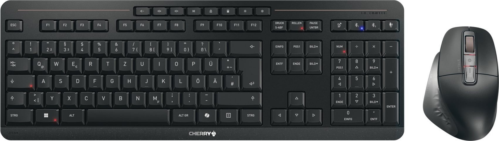 Set tastierë dhe maus CHERRY STREAM Desktop Ultimate, multi device, pa tel, i zi