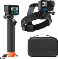 Set aksesorësh për kamera GoPro Adventure AKTES-001, me Handler dhe Head Strap, i zi