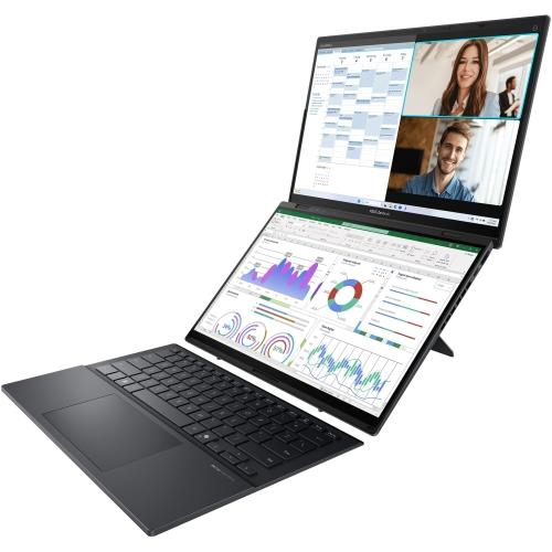 Laptop ASUS Zenbook Duo UX8406CA, Intel Core Ultra 9, 14" OLED 3K, 32GB RAM, 1TB SSD, gri basalt