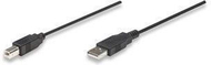 Kabllo Manhattan USB-A - USB-B, 1.8 m, e zezë
