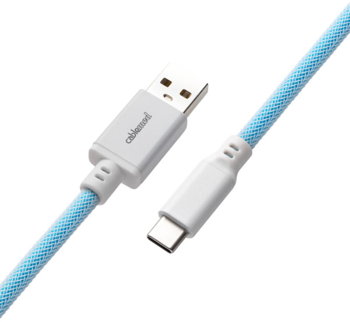 Kabllo spirale CableMod Classic, USB-C/USB-A, 1,5m, e kaltër e çelët