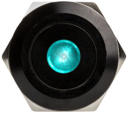 Buton metalik DimasTech Blackline Dot, 22mm, me ndriçim RGB, i zi