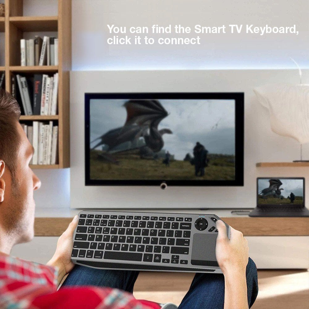 Tastierë Techly Dualna, wireless, US, e zezë dhe e hirtë